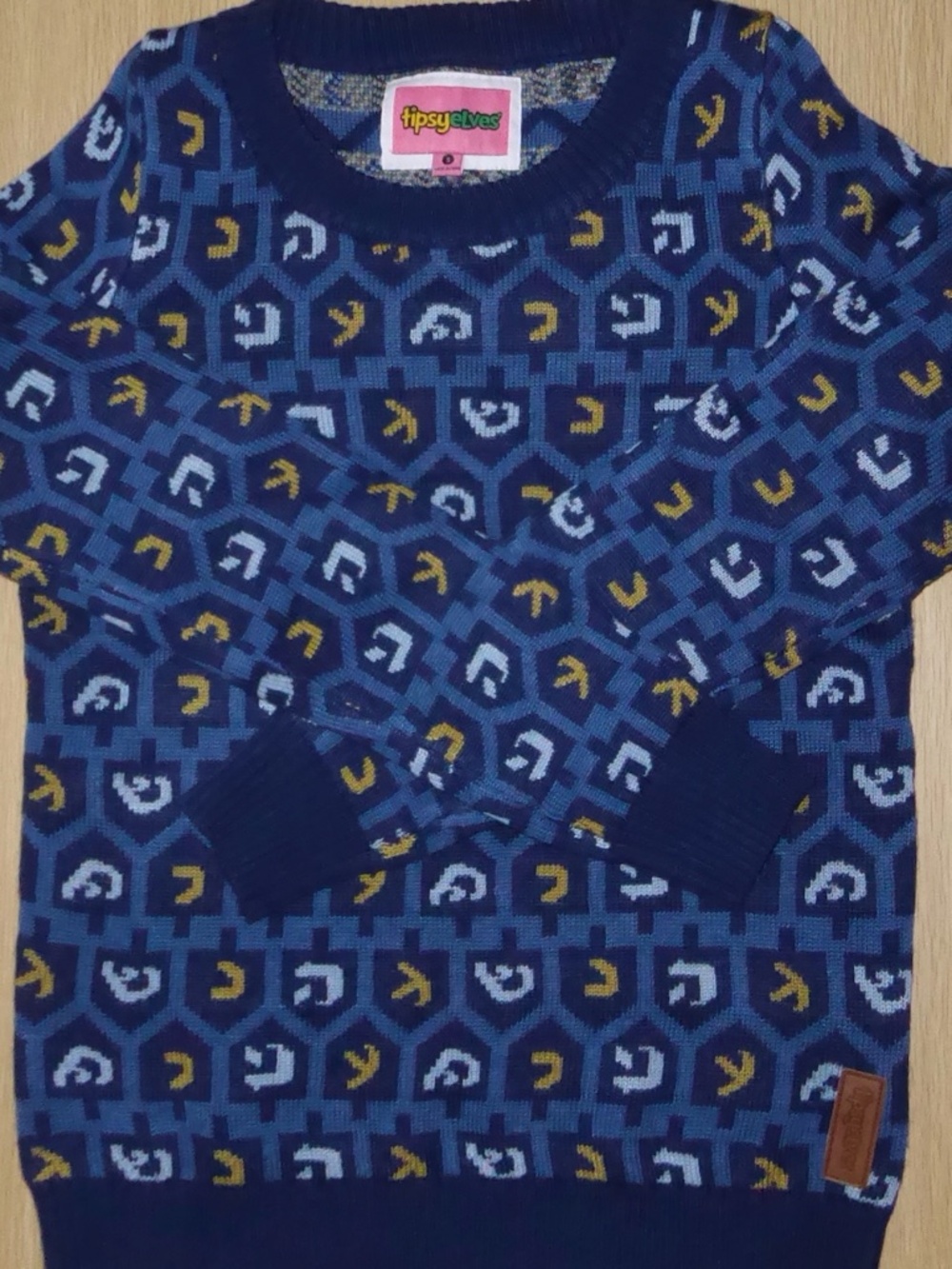 Hanukkah Sweater Tipsy Elves Women's Dreidels Blue Ugly Holiday Small S 4/6